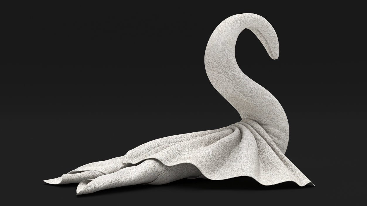 Beautiful Towel Swan Spread Wings White 3D model