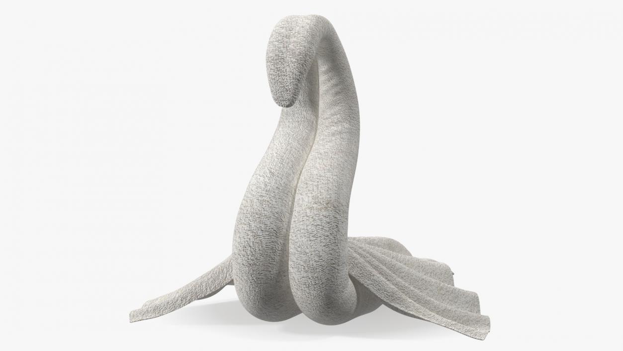 Beautiful Towel Swan Spread Wings White 3D model