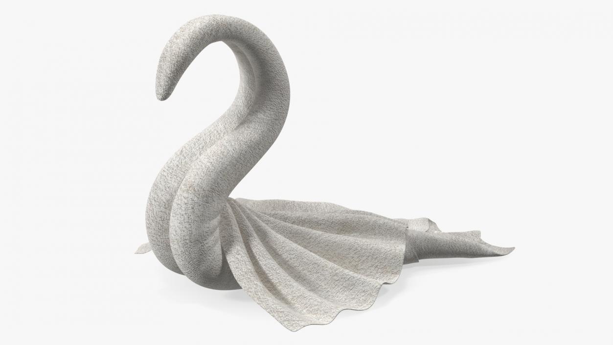 Beautiful Towel Swan Spread Wings White 3D model