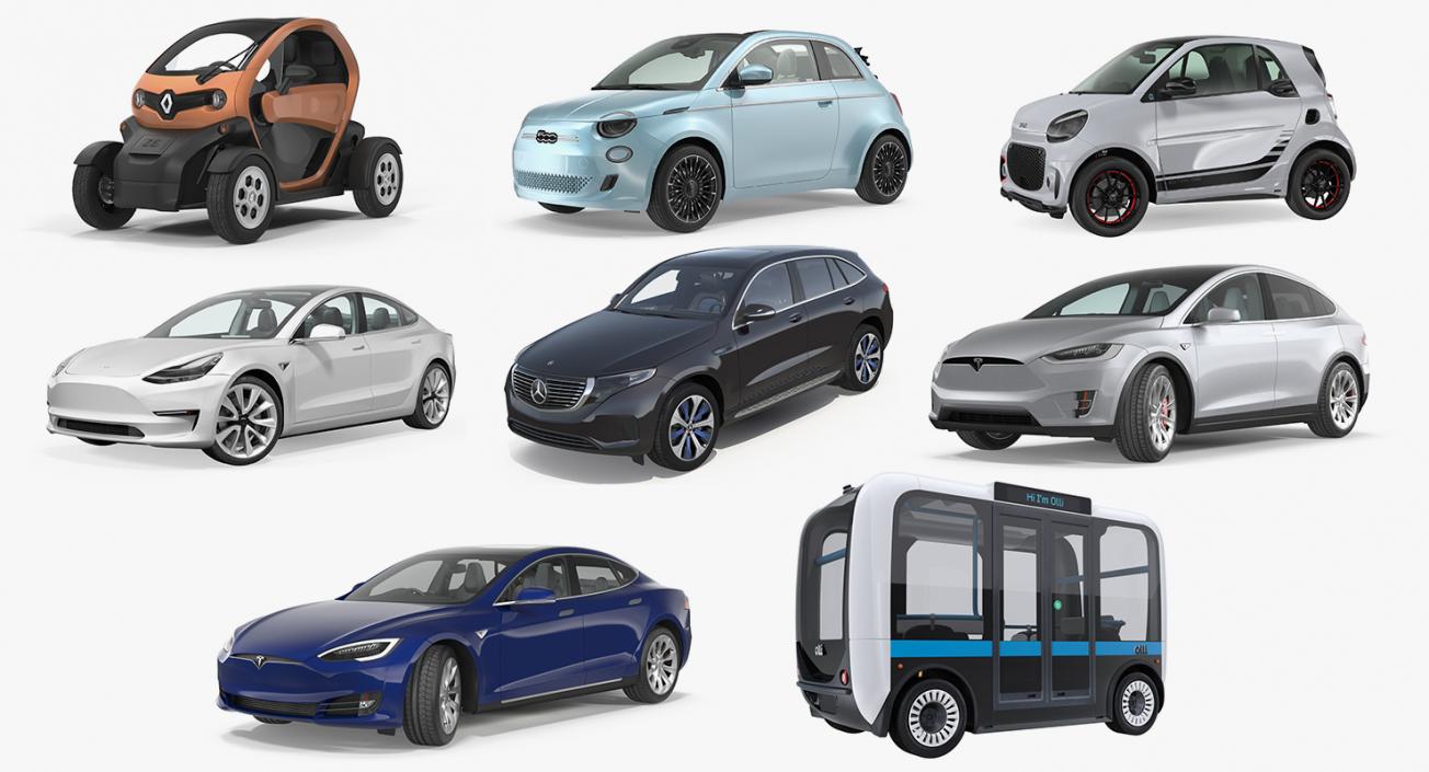 3D Electric Cars Collection 2