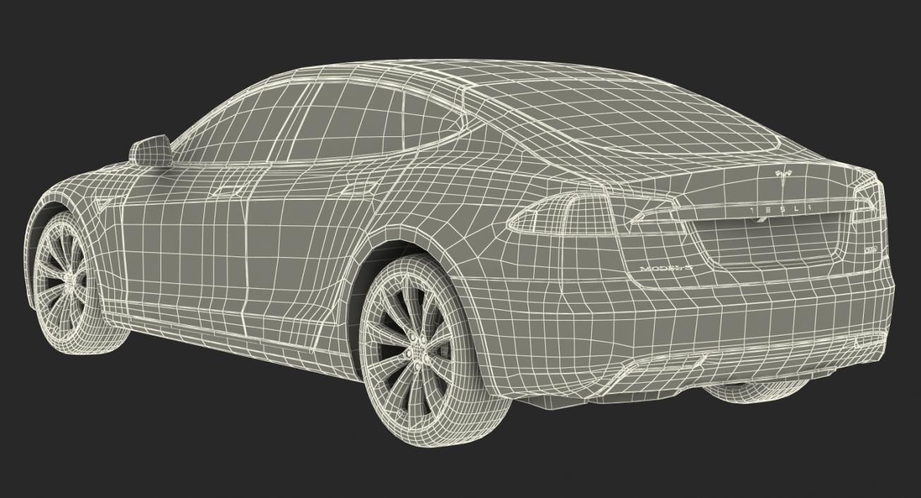 3D Tesla Model S P100D 2017 Rigged