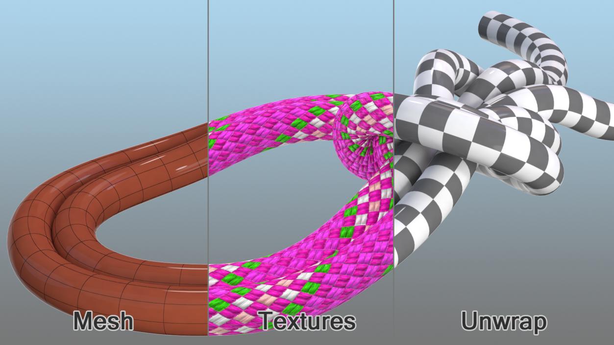 3D Bowline on a Bight Knot Rope model