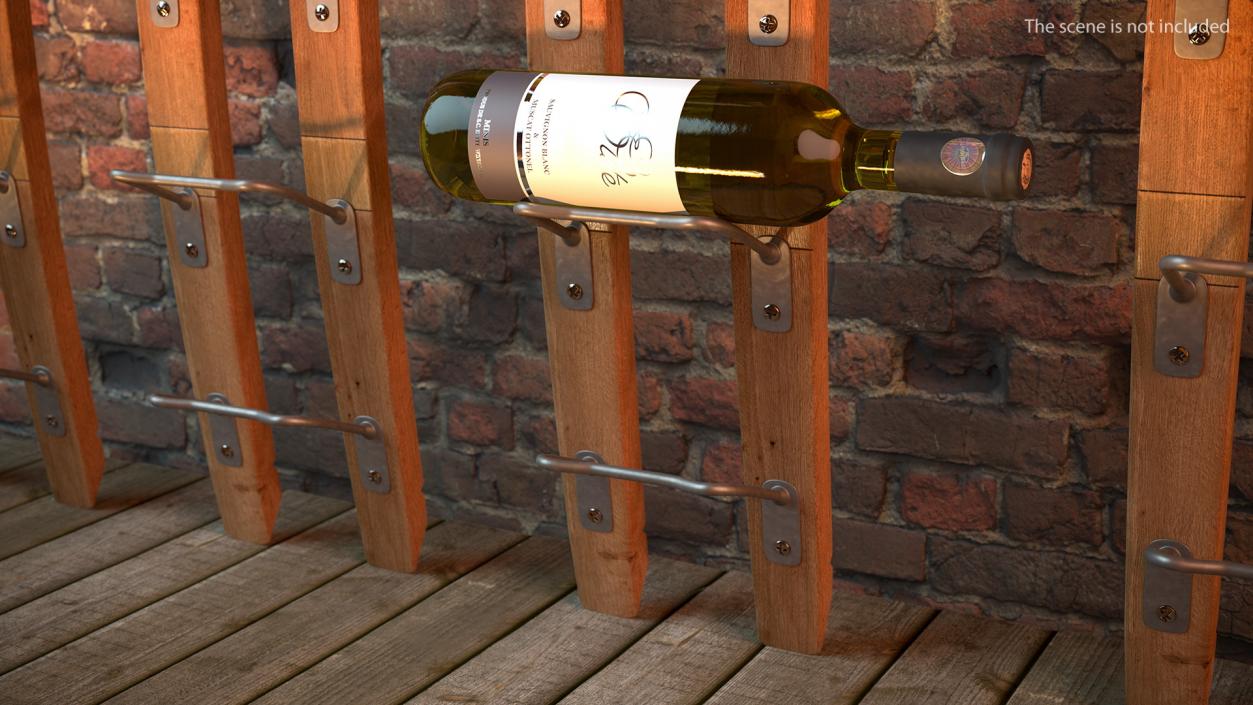 3D Wooden Mounted Vertical Rack with Wine Bottles