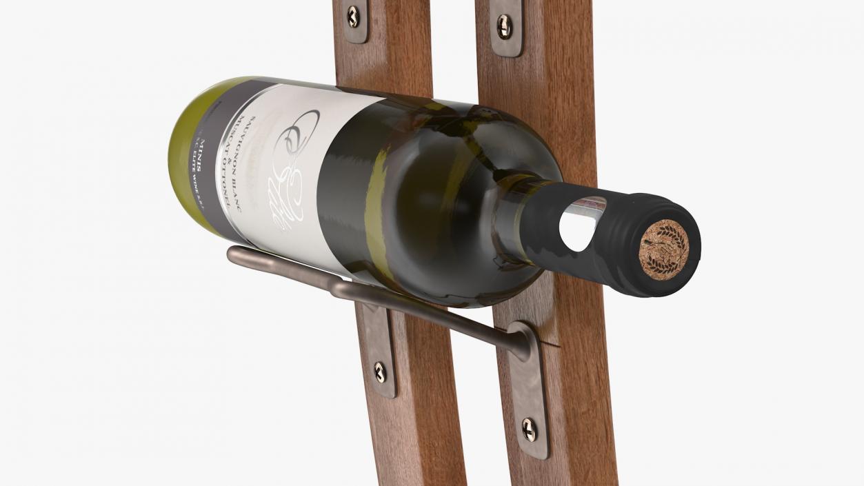 3D Wooden Mounted Vertical Rack with Wine Bottles