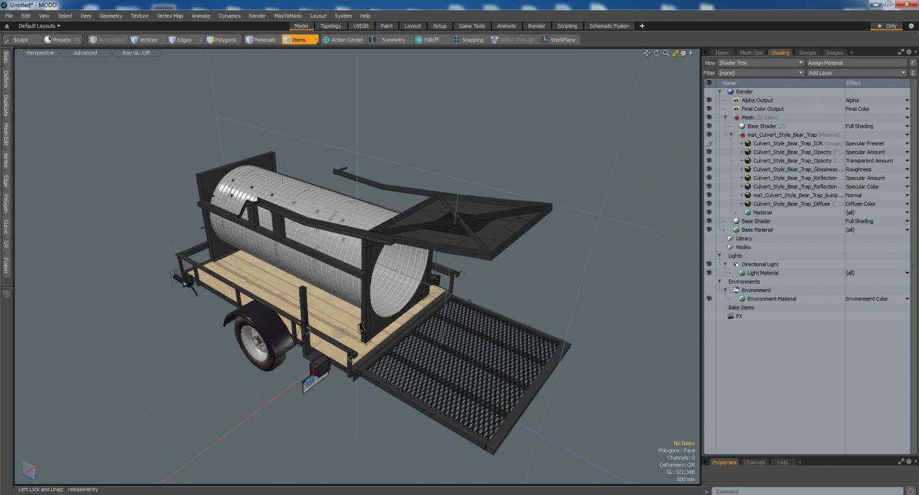 3D Culvert Style Bear Trap model