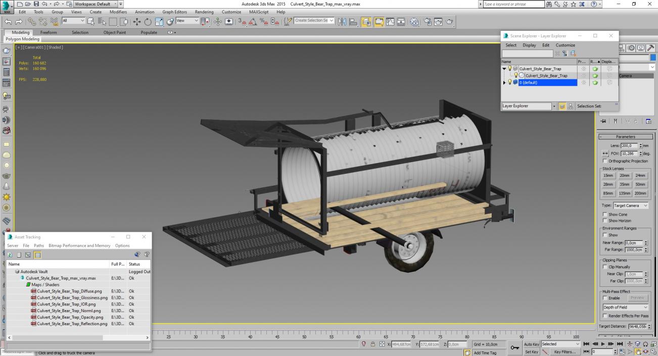 3D Culvert Style Bear Trap model