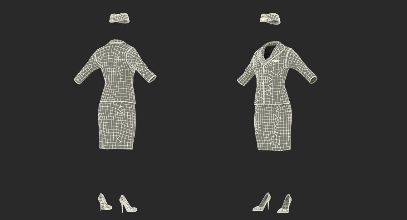 3D Stewardess Uniform model