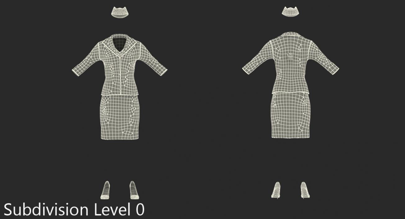 3D Stewardess Uniform model