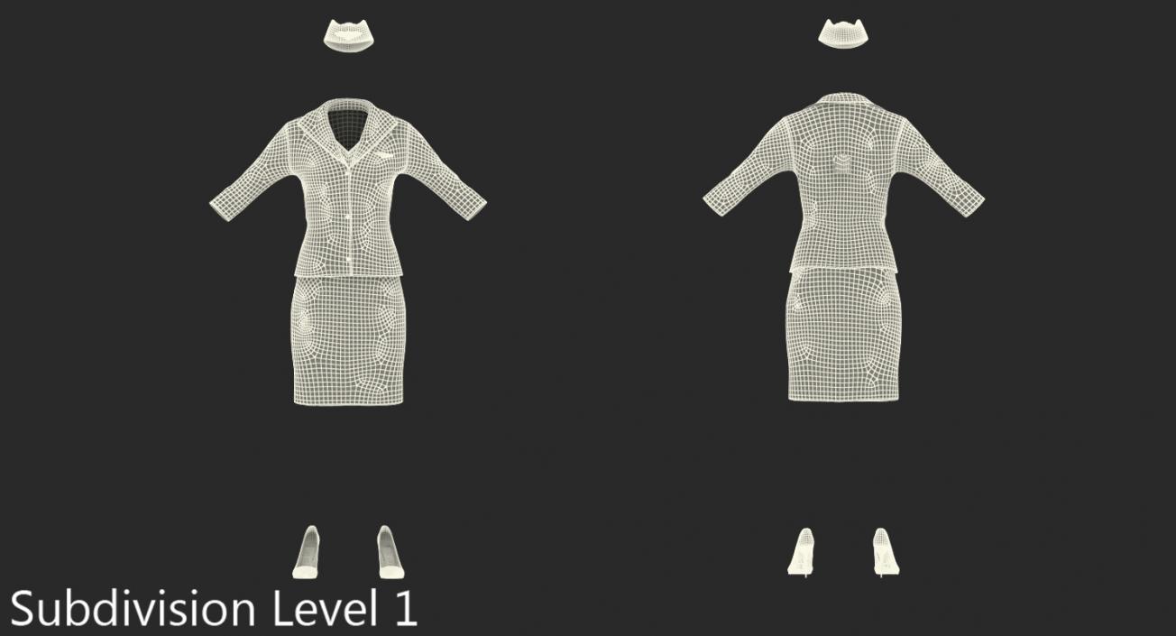 3D Stewardess Uniform model