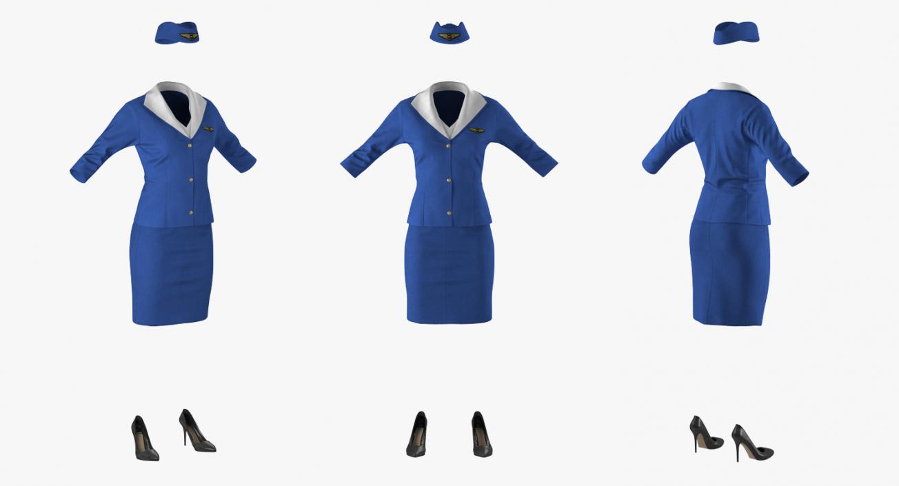 3D Stewardess Uniform model