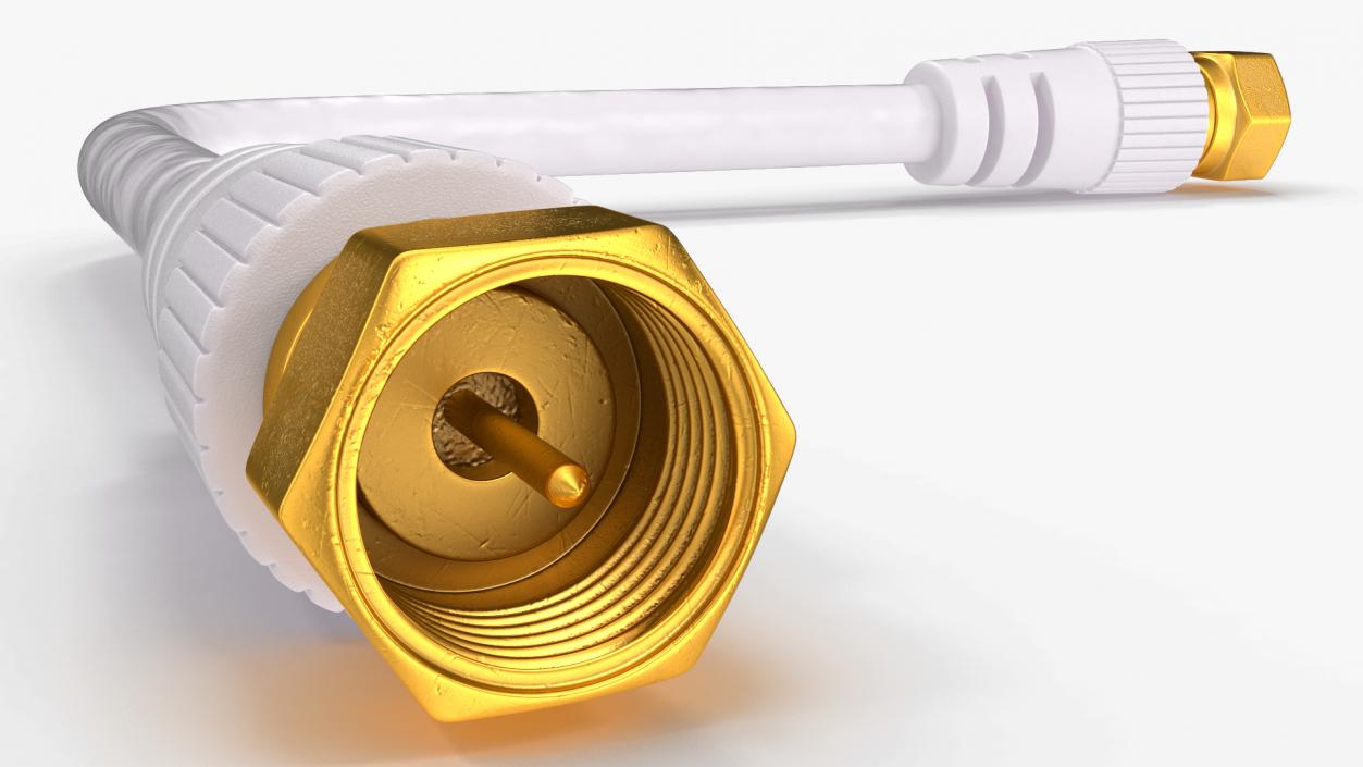 Coaxial Cable and Extender Gold Plated Set 3D