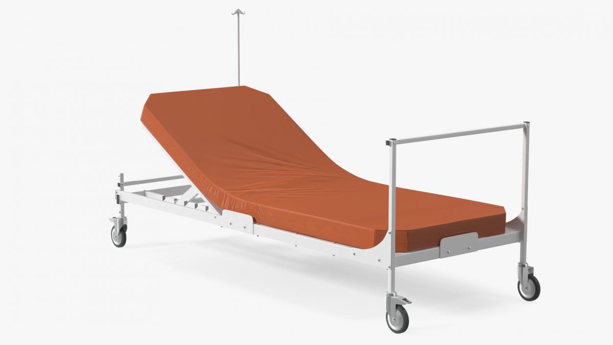 Hospital Bed with Mattress 30 Degrees 3D