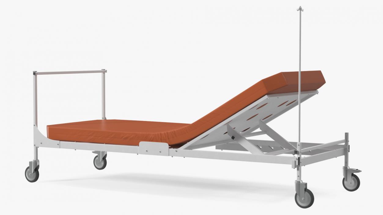 Hospital Bed with Mattress 30 Degrees 3D