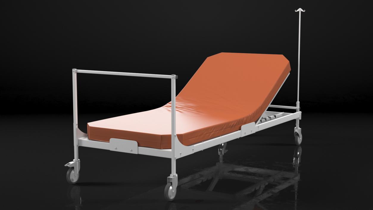 Hospital Bed with Mattress 30 Degrees 3D