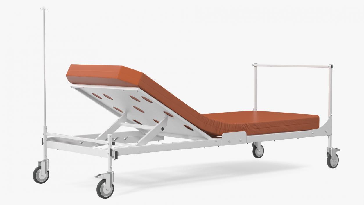 Hospital Bed with Mattress 30 Degrees 3D