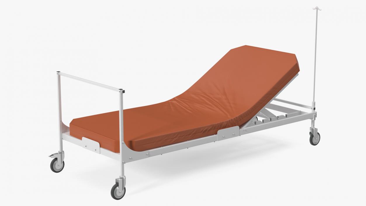 Hospital Bed with Mattress 30 Degrees 3D