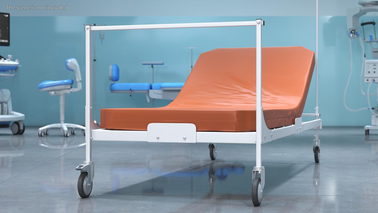 Hospital Bed with Mattress 30 Degrees 3D