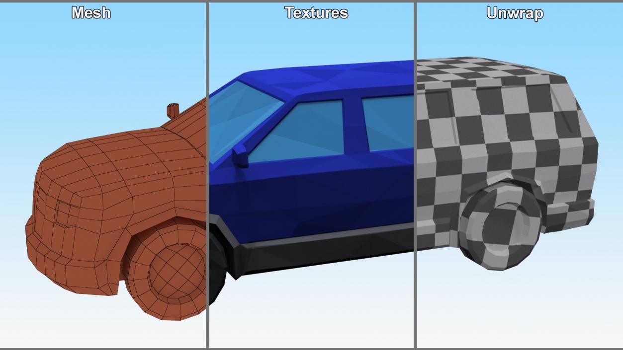 3D Low Poly Stylized Cars Collection model