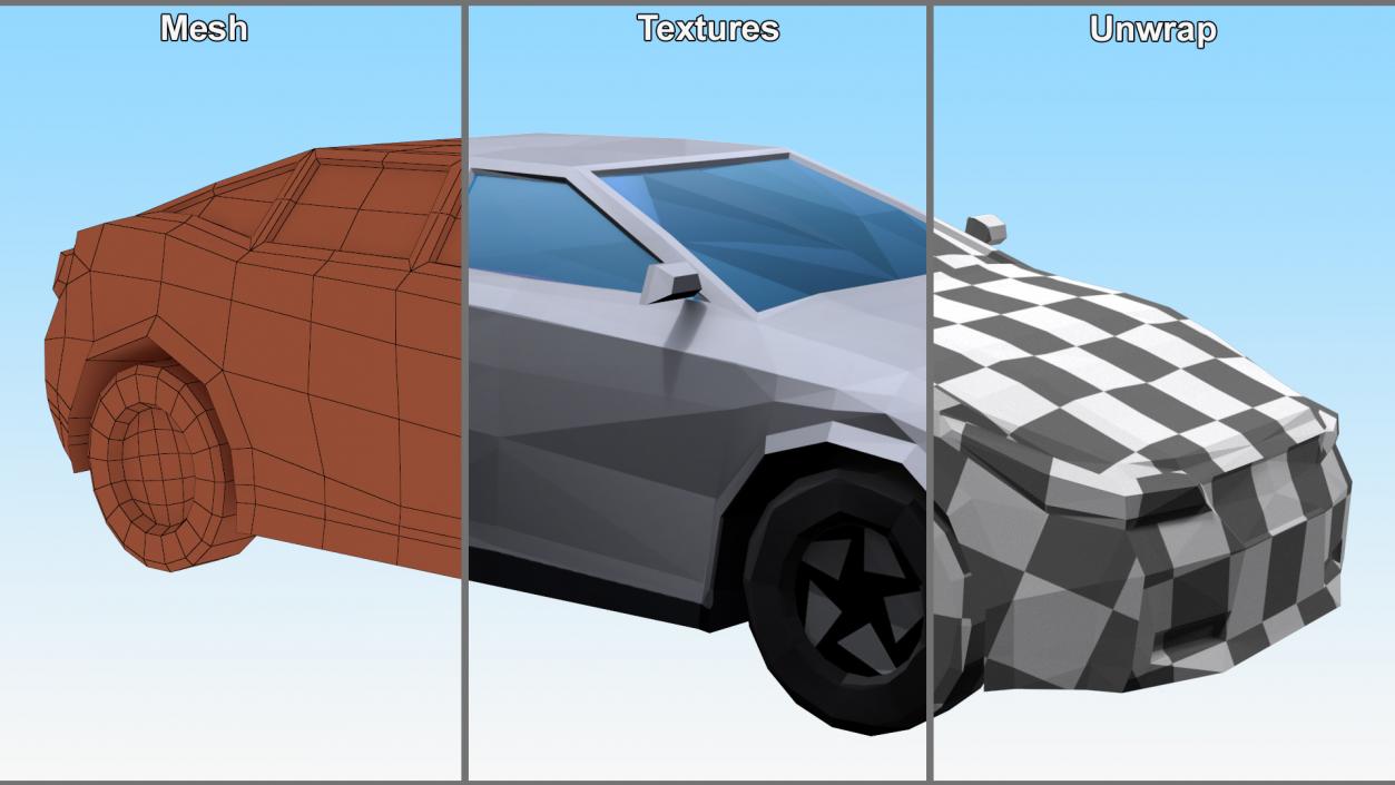 3D Low Poly Stylized Cars Collection model