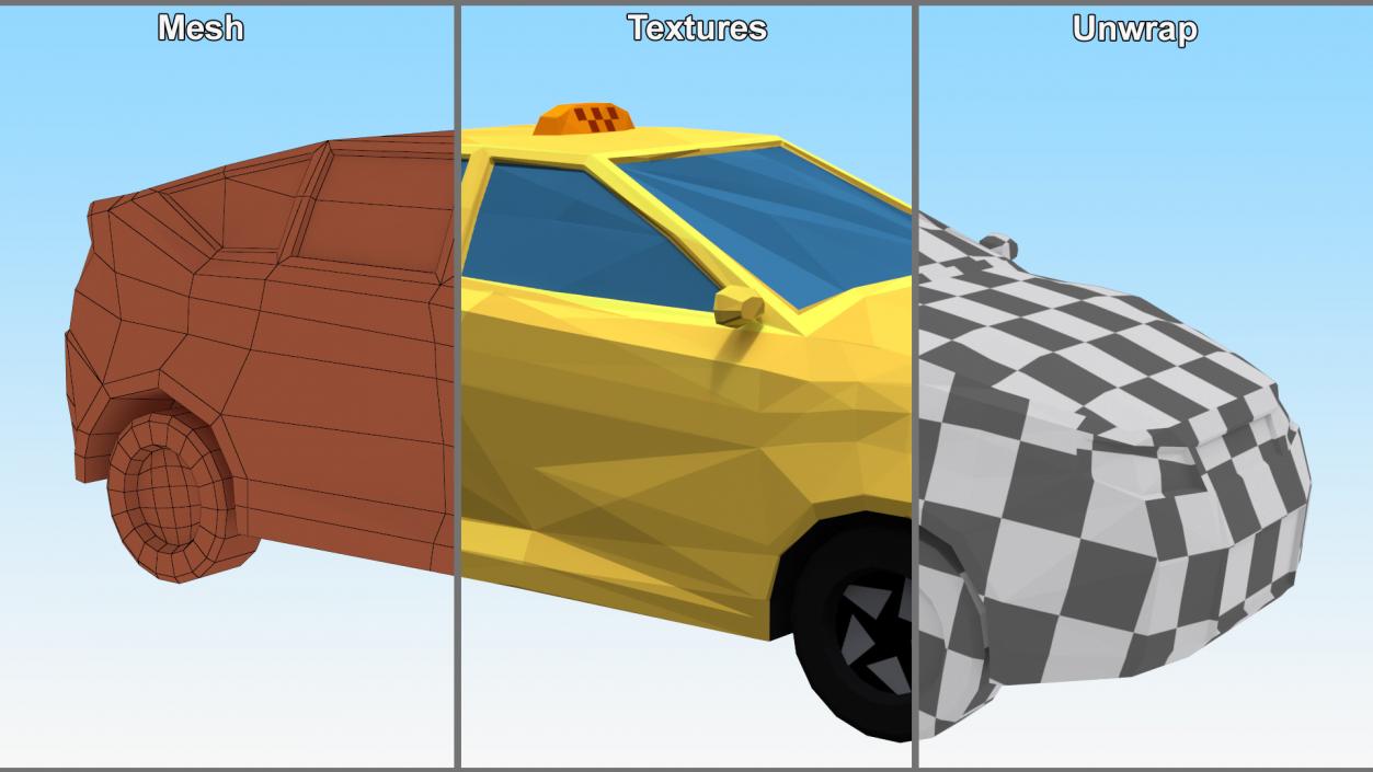 3D Low Poly Stylized Cars Collection model