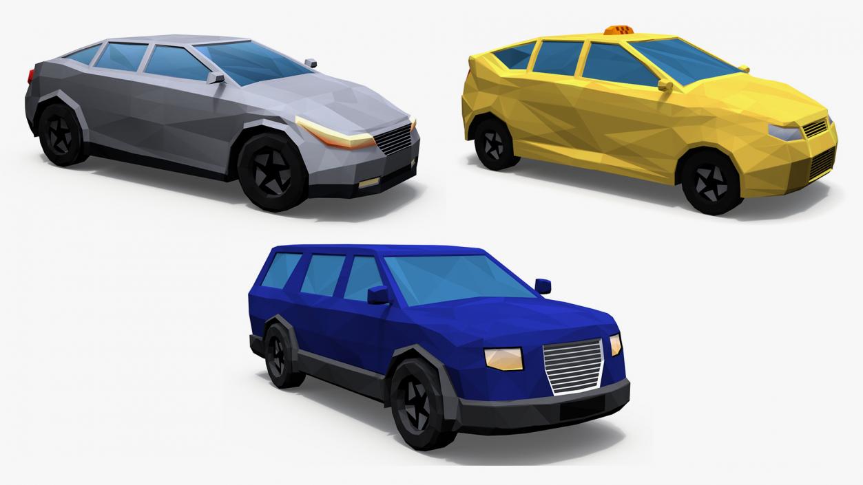 3D Low Poly Stylized Cars Collection model