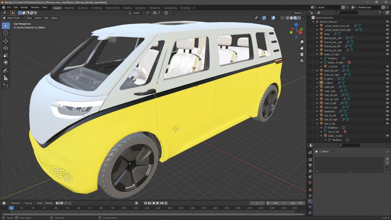 3D Electric Minivan