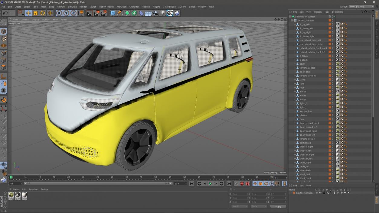 3D Electric Minivan