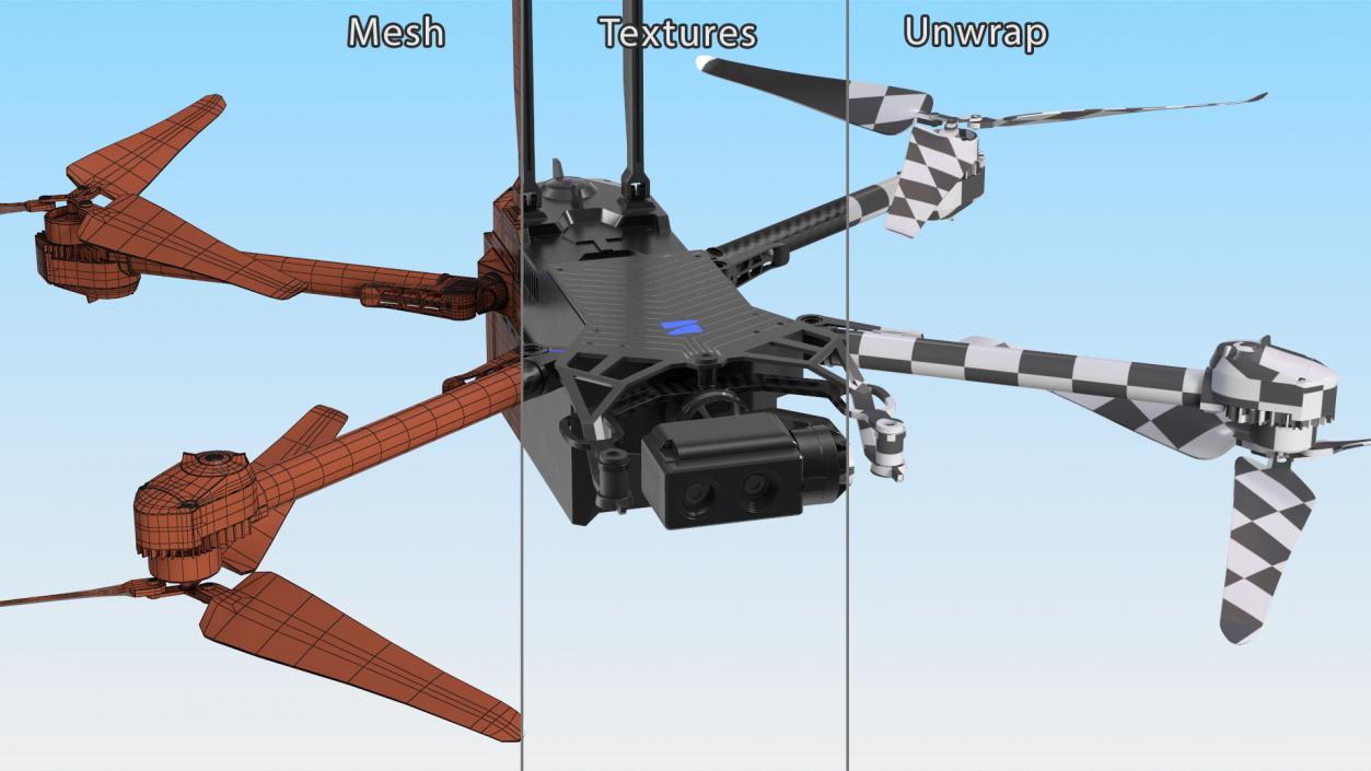 3D Autonomous Drone Skydio X2 Rigged model