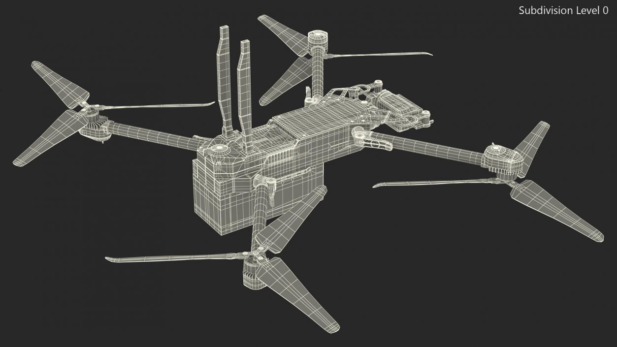 3D Autonomous Drone Skydio X2 Rigged model