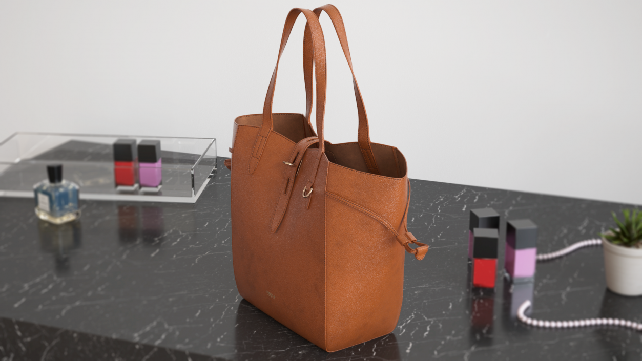 3D model Furla Net Tote Bag Cognac