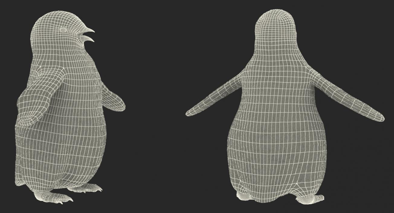 Baby Emperor Penguin T-Pose 3D