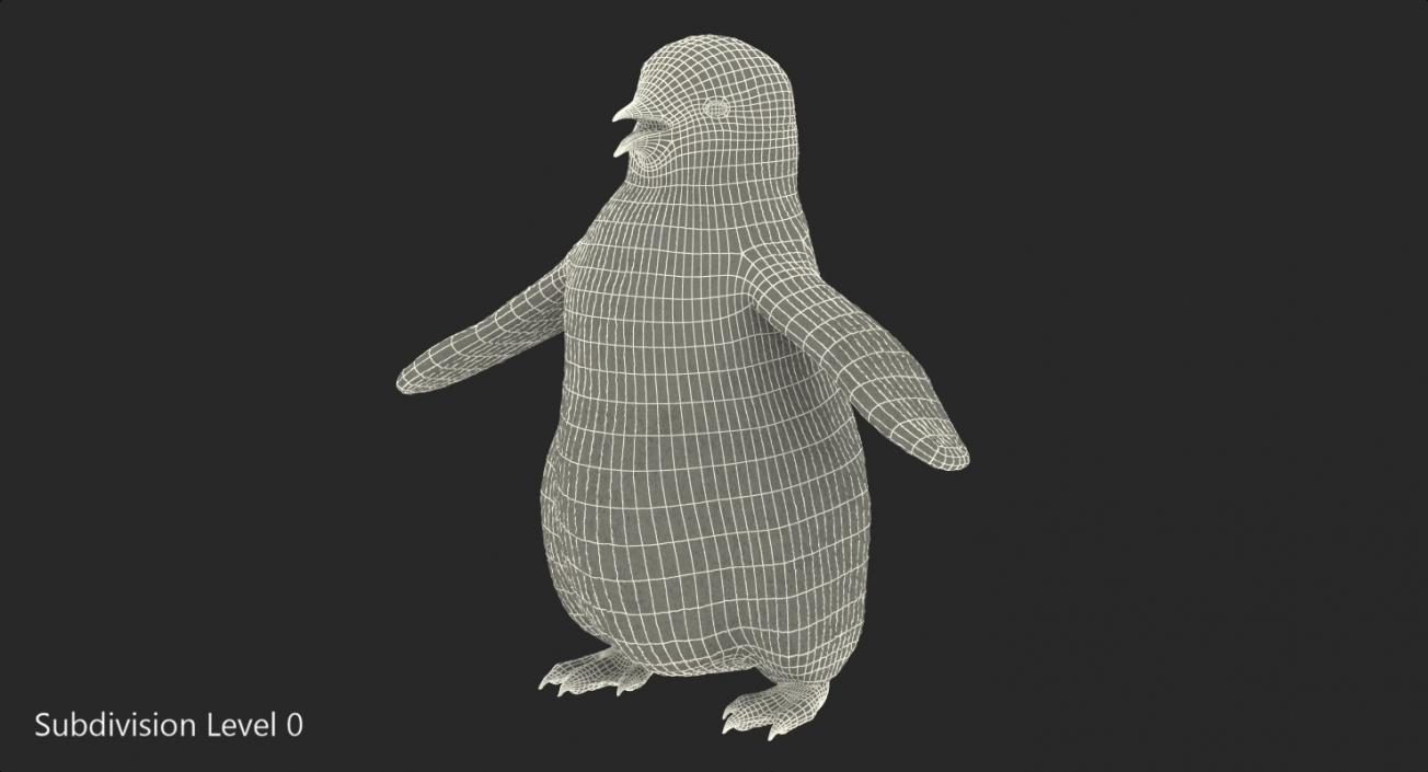 Baby Emperor Penguin T-Pose 3D