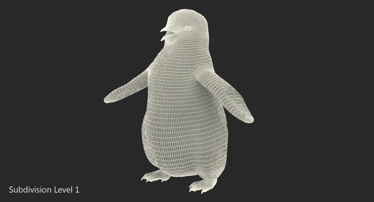 Baby Emperor Penguin T-Pose 3D