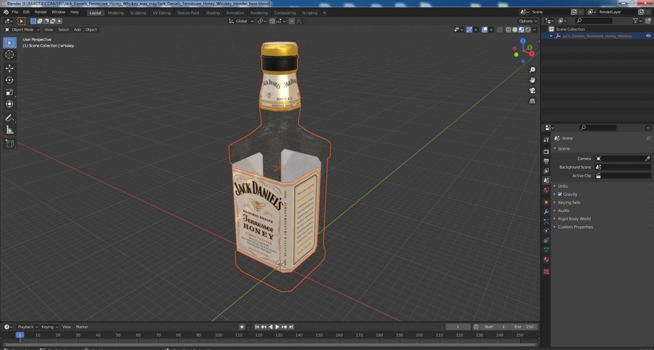 3D Jack Daniels Tennessee Honey Whiskey