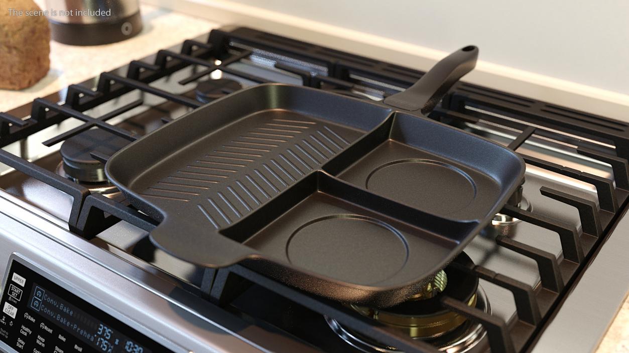 3D Masterpan 3 Section Grill Griddle Skillet