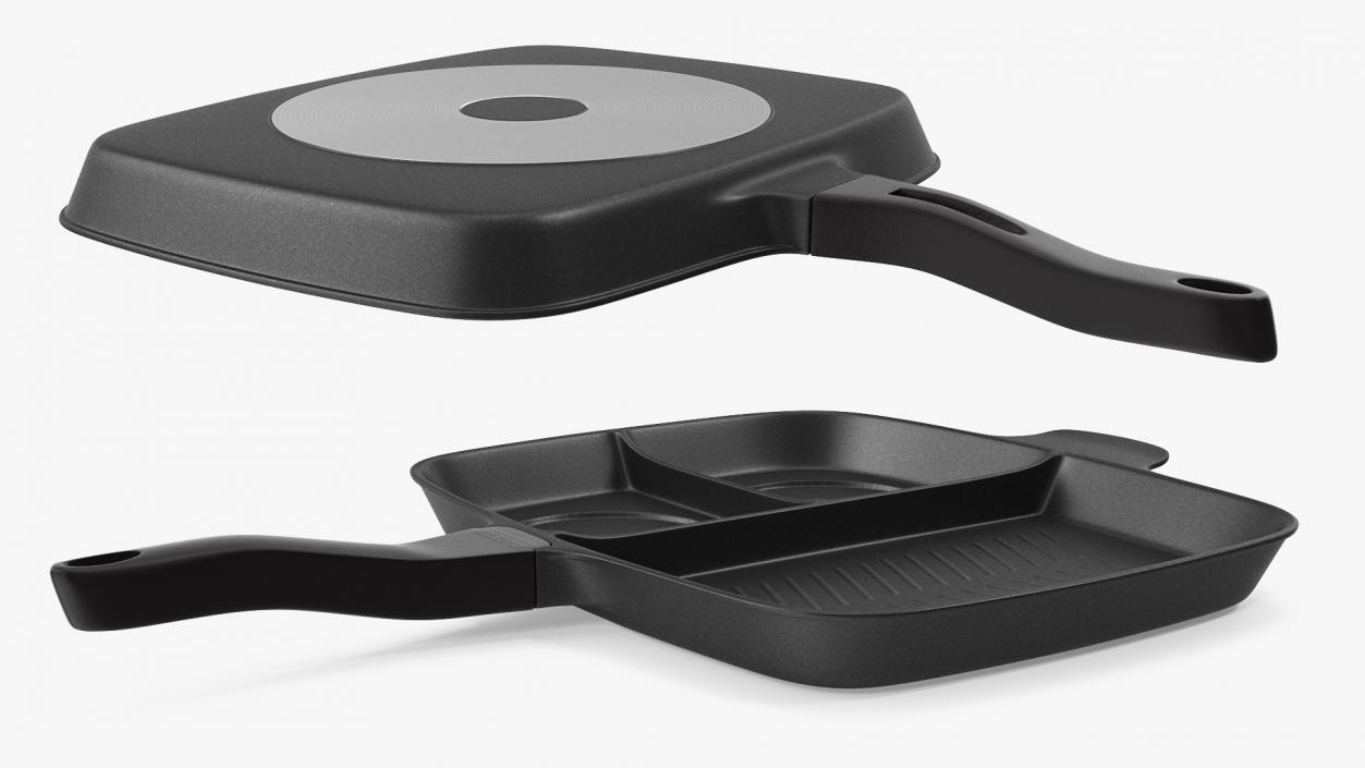 3D Masterpan 3 Section Grill Griddle Skillet