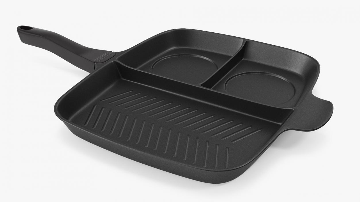 3D Masterpan 3 Section Grill Griddle Skillet