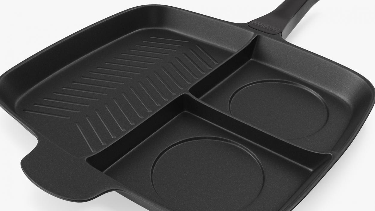 3D Masterpan 3 Section Grill Griddle Skillet