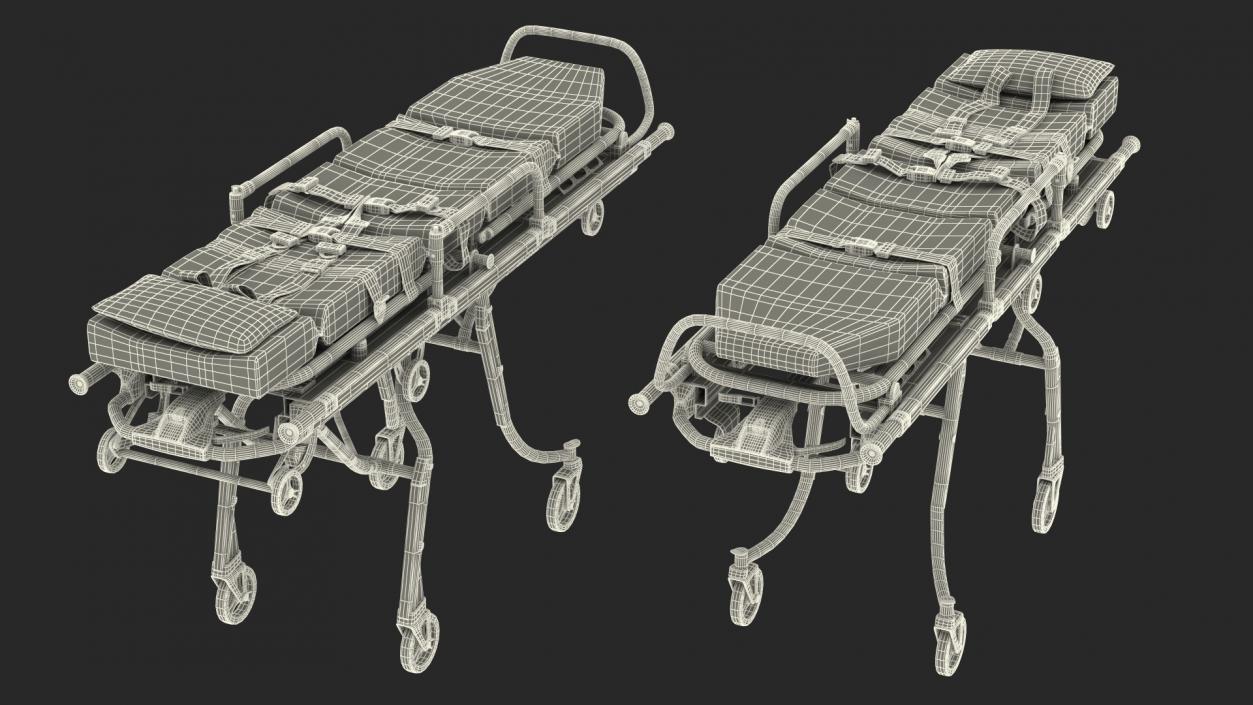 3D model Ambulance Unfolded Gurney