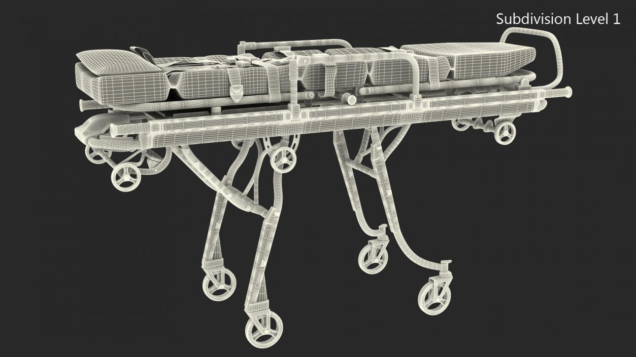 3D model Ambulance Unfolded Gurney