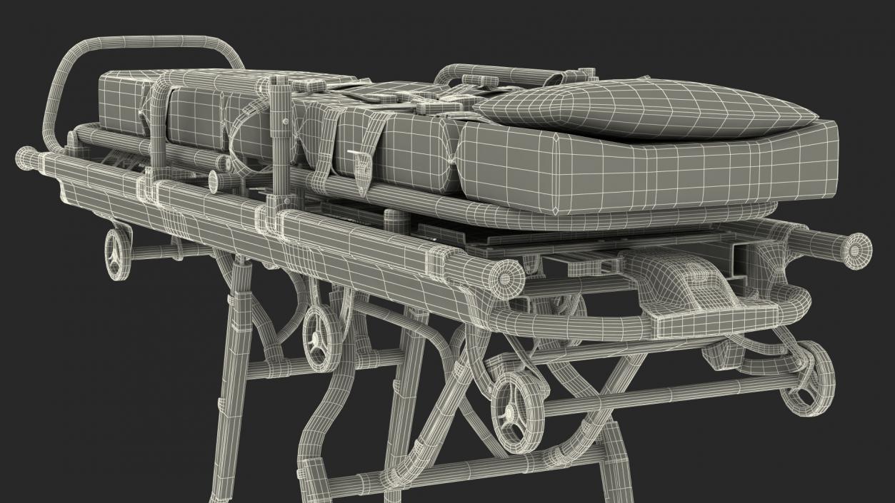 3D model Ambulance Unfolded Gurney