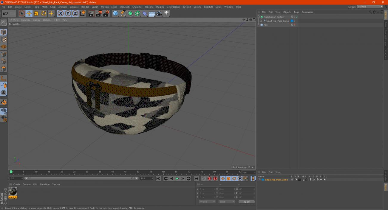 Small Hip Pack Camo 3D model