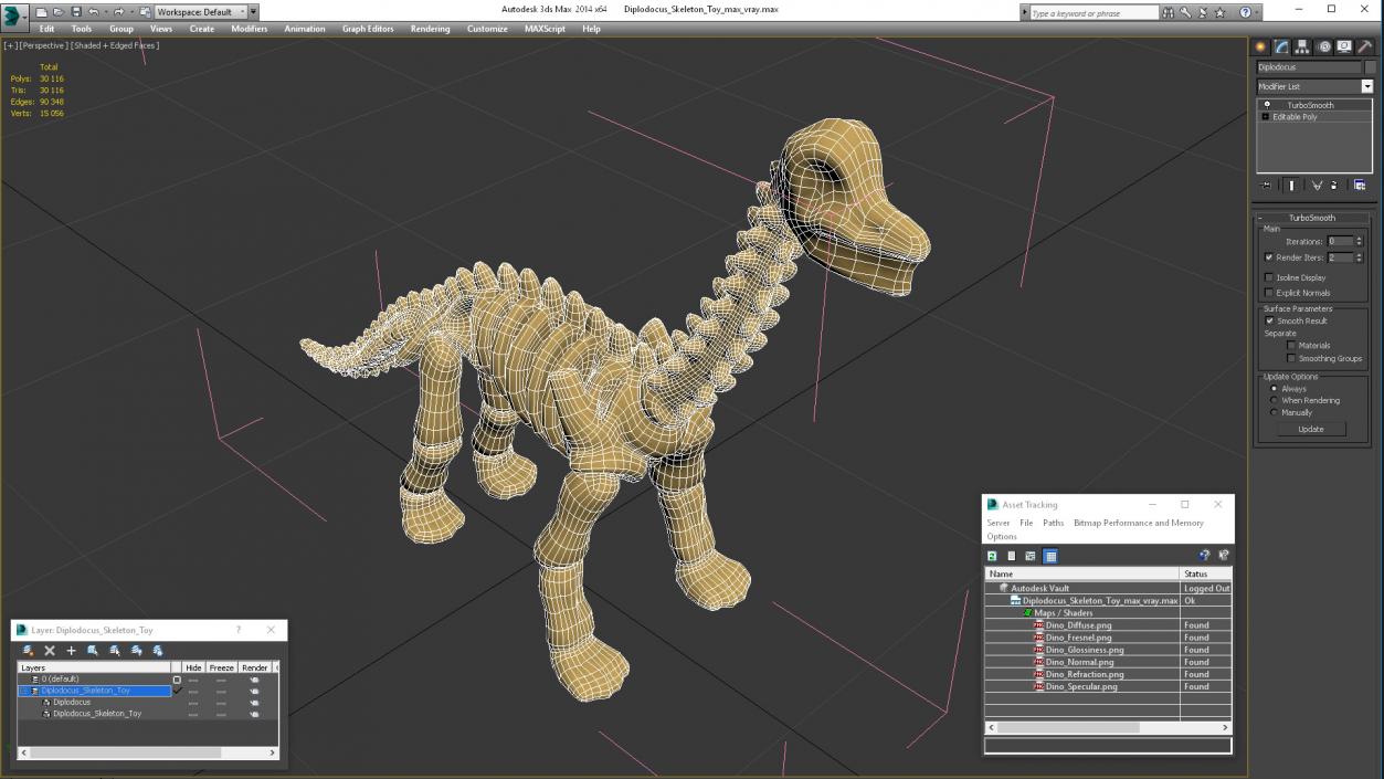 3D Diplodocus Skeleton Toy model