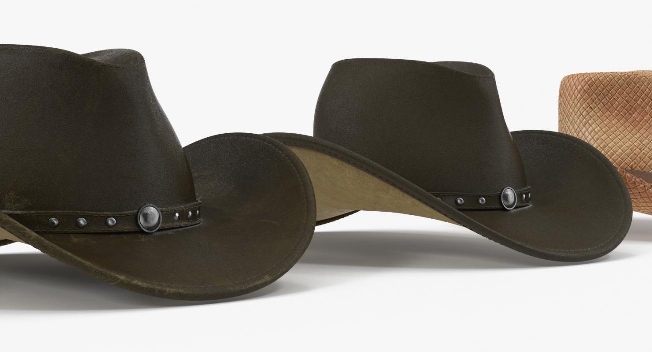 3D Old Cowboy Hats Collection