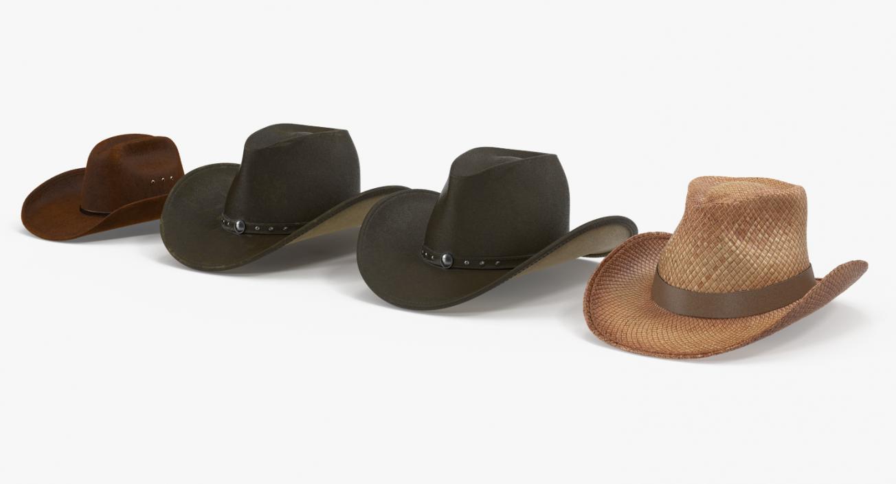 3D Old Cowboy Hats Collection