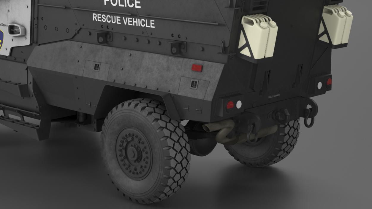 3D Police Vehicle MRAP International MaxxPro Rigged model