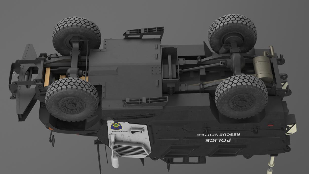 3D Police Vehicle MRAP International MaxxPro Rigged model