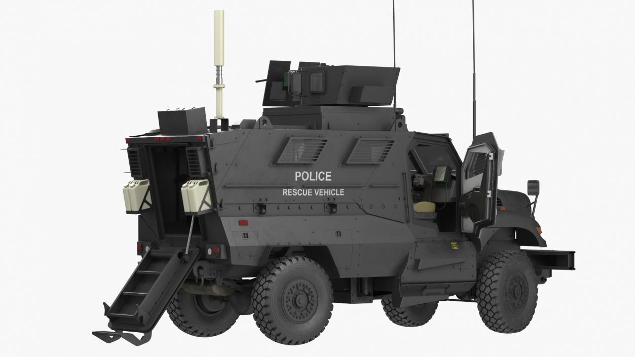 3D Police Vehicle MRAP International MaxxPro Rigged model