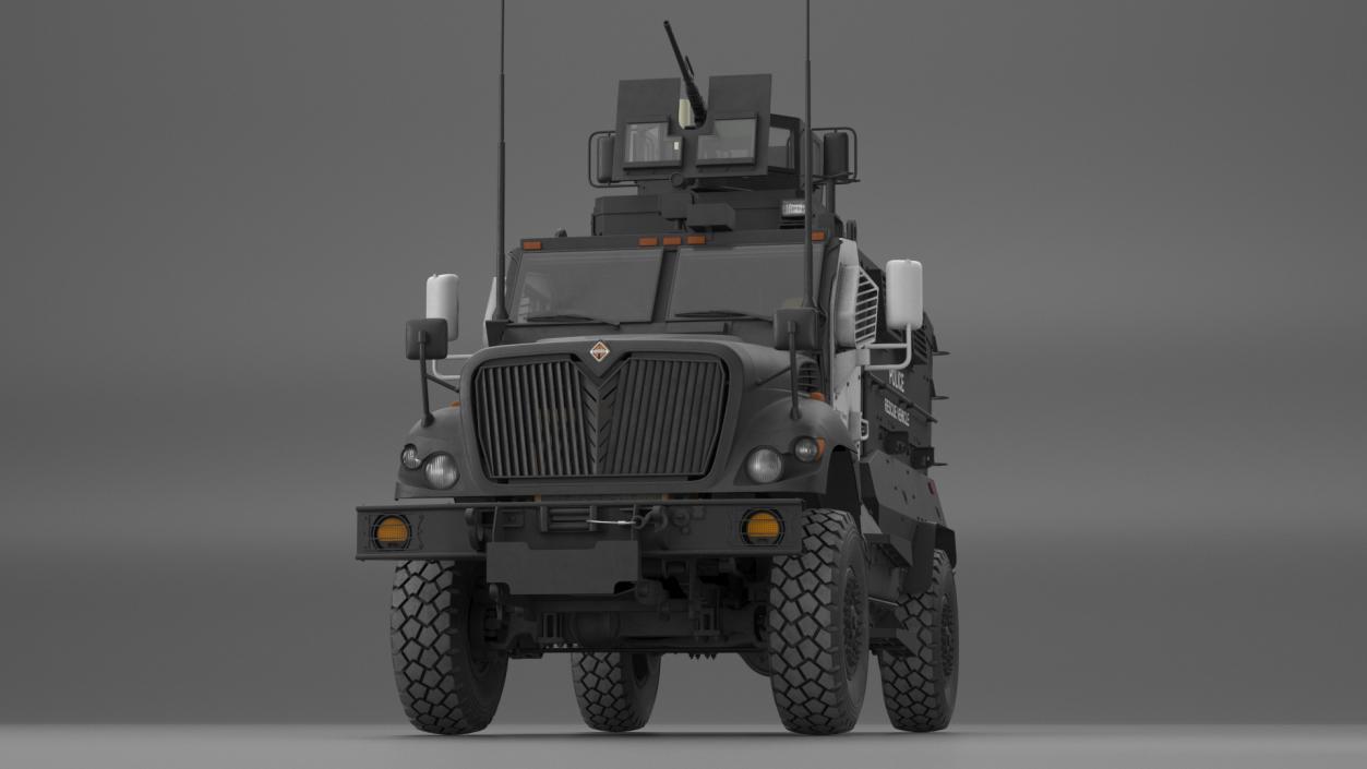 3D Police Vehicle MRAP International MaxxPro Rigged model