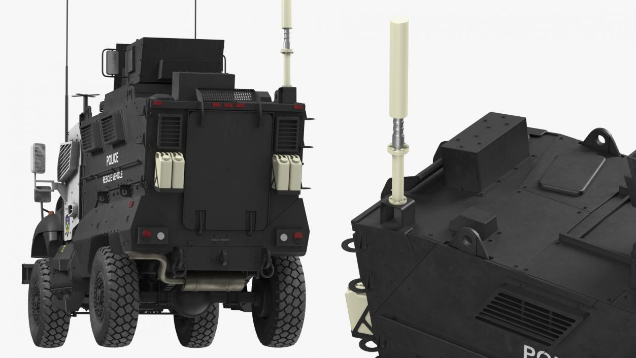 3D Police Vehicle MRAP International MaxxPro Rigged model